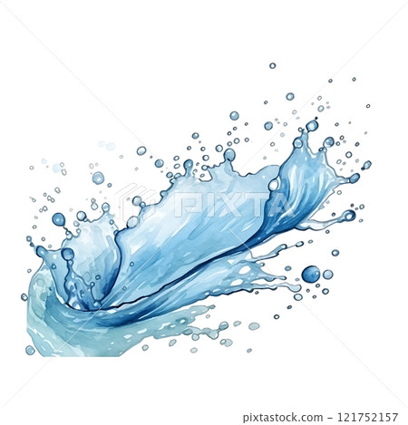 Gradient of blue and green water splashing on white background 121752157