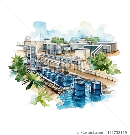 Water treatment plant celebrating world water day, ensuring clean and safe water for communities Water treatment plant celebrating world water day, ensuring clean and safe water for communities 121752159