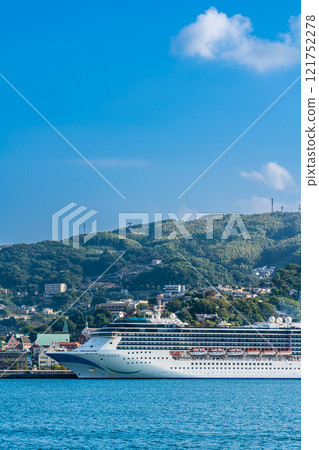 Nagasaki Port Cruise Ship Departure (Adora Mediterranea) from the opposite shore [Nagasaki City] 121752278