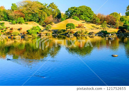 美麗的日本花園,秋天的背景,秋葉風景,水前寺成趣園(水前寺公園) 美麗的日本花園,秋天的背景,秋葉風景,水前寺成趣園(水前寺公園) 121752655