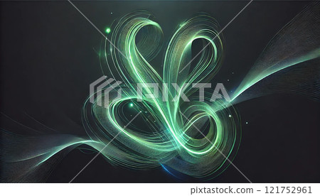 The emerald line of light running through the night sky 121752961