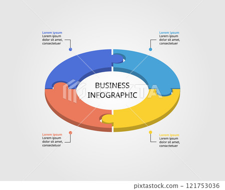Jigsaw template with number for infographic for presentation for 4 element Jigsaw template with number for infographic for presentation for 4 element 121753036