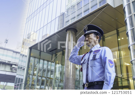 Profile of a middle-aged male security guard. Photo courtesy of Denpa Gakuen, Tokyo Electronics College. 121753051