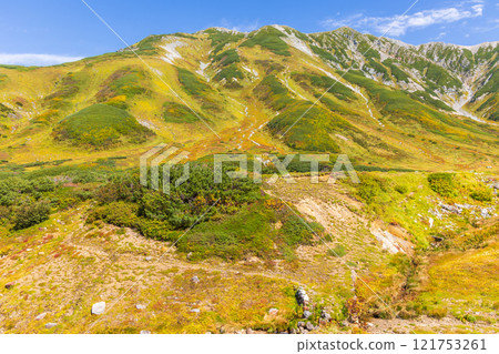 Autumn in the Tateyama Kurobe Alpine Route: Autumn leaves at Raichozawa 121753261