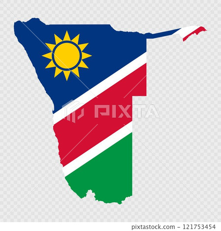 Namibia map silhouette with flag. Namibia map silhouette with flag. 121753454