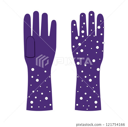 Gloves with Pearls Three-Quarter length type purple cartoon Fashion hand accessory clothing technical illustration  121754166