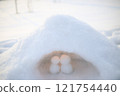 The warmth of a snow hut. 121754440