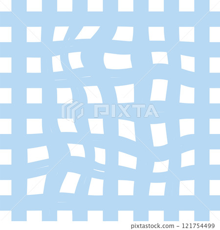 Gingham seamless pattern. Seamless pattern in a distorted check. Texture cherry, blue, yellow, green and white vichy. Gingham seamless pattern. Seamless pattern in a distorted check. Texture cherry, blue, yellow, green and white vichy. 121754499
