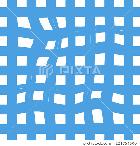 Gingham seamless pattern. Seamless pattern in a distorted check. Texture cherry, blue, yellow, green and white vichy. Gingham seamless pattern. Seamless pattern in a distorted check. Texture cherry, blue, yellow, green and white vichy. 121754500