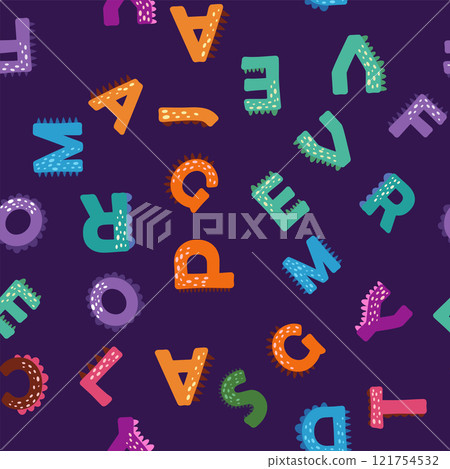 ABC seamless pattern in simple cartoon style.... - Stock Illustration ...