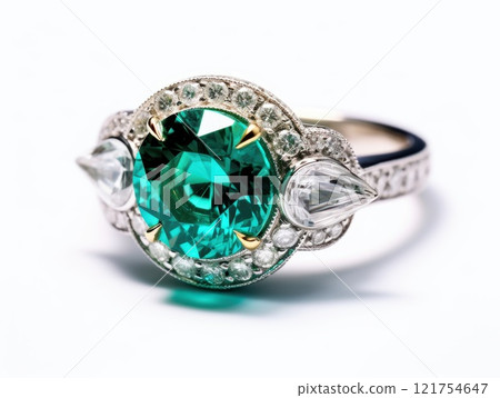 Ring with olivine gemstone, peridot, chrysolite jewelry, green mineral crystals of forsterite, dunite 121754647