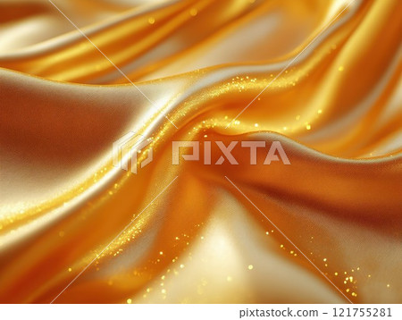 Luxurious satin fabric in soft pink tones with elegant ripples 121755281