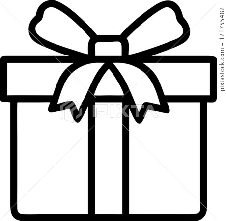 Gift box in outline icon style, business and finance theme. 121755482