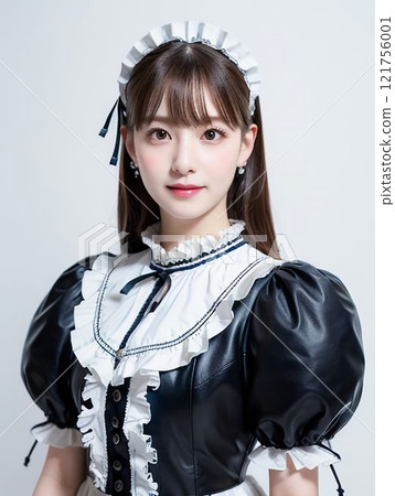 A woman in a maid dress 121756001
