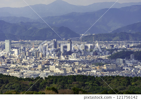 Shizuoka City Center from Nihon-daira, Shizuoka Prefecture 121756142