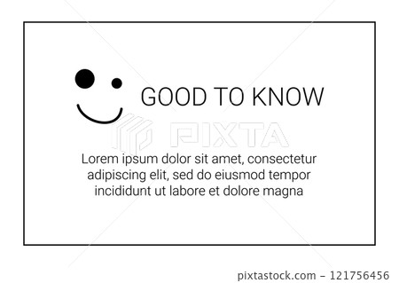 Info message good to know, knowledge, for your information speech communication with cartoon doodle. 121756456