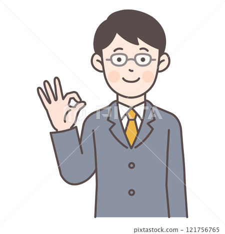 商人顯示 OK 標誌 1 121756765