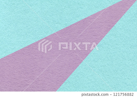 Texture old craft light blue and violet paper background, macro. Vintage turquoise cardboard with lilac gradient 121756882
