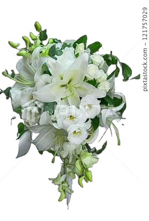 White wedding bouquet 121757029