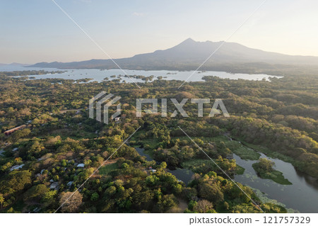 Nicaraguan nature landscape with Mombacho volcano 121757329