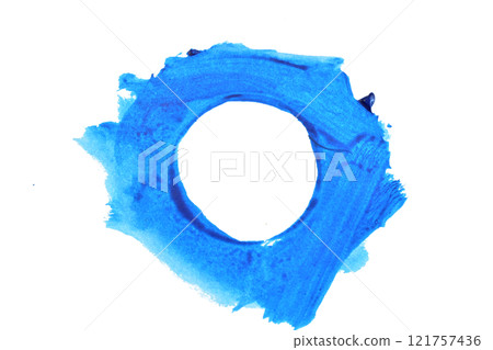 Abstract blue circle of acrylic paint. Abstract blue circle of acrylic paint. 121757436