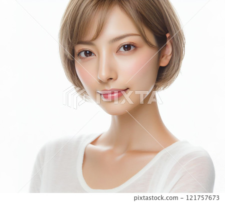 White T-shirt beautiful woman White T-shirt beautiful woman 121757673