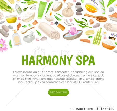 Spa Body Treatment Banner Design with Oil and Aromatherapy Vector Template Spa Body Treatment Banner Design with Oil and Aromatherapy Vector Template 121758449