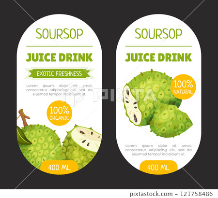 Soursop Fruit or Guanabana Product Sticker Vector Template Soursop Fruit or Guanabana Product Sticker Vector Template 121758486