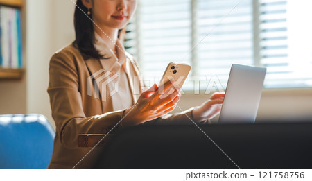 Portrait of a woman taken indoors 121758756