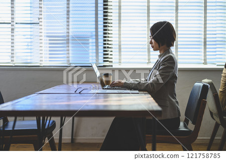Portrait of a woman taken indoors Portrait of a woman taken indoors 121758785