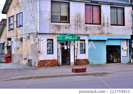 Apollo's view of the shopping street in Shimokawa, Hokkaido, coffee and western food 121759923