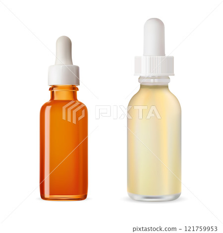 Pipette dropper serum bottle vector template mockup 121759953