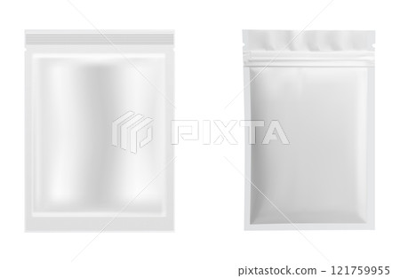 Facial mask foil packaging vector mockup, cosmetic Facial mask foil packaging vector mockup, cosmetic 121759955