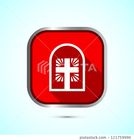 Christian cross icon design illustration, Religion sign. Holy cross logo symbol, Button design Christian cross icon design illustration, Religion sign. Holy cross logo symbol, Button design 121759990