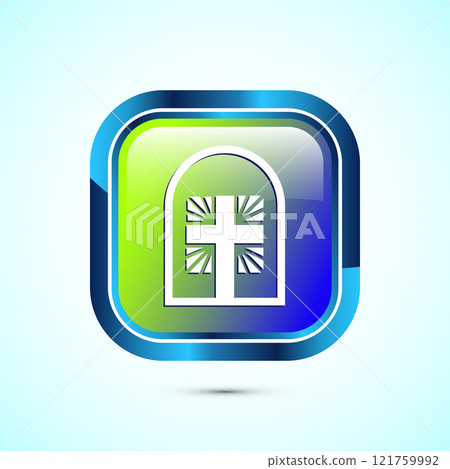 Christian cross icon design illustration, Religion sign. Holy cross logo symbol, Button design Christian cross icon design illustration, Religion sign. Holy cross logo symbol, Button design 121759992