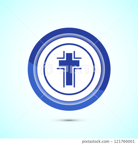 Christian cross icon design illustration, Religion sign. Holy cross logo symbol, Button design Christian cross icon design illustration, Religion sign. Holy cross logo symbol, Button design 121760001