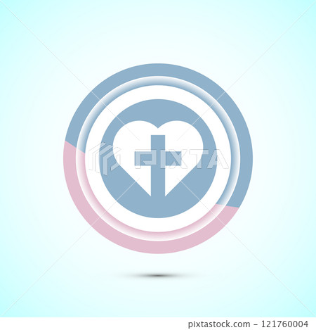 Christian cross icon design illustration, Religion sign. Holy cross logo symbol, Button design 121760004