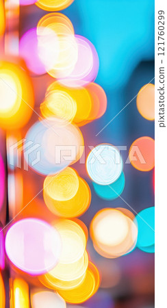 Colorful abstract bokeh lights for festive background design, AI Generative 121760299
