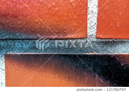 wall of a building with orange cement blocks wall of a building with orange cement blocks 121760797