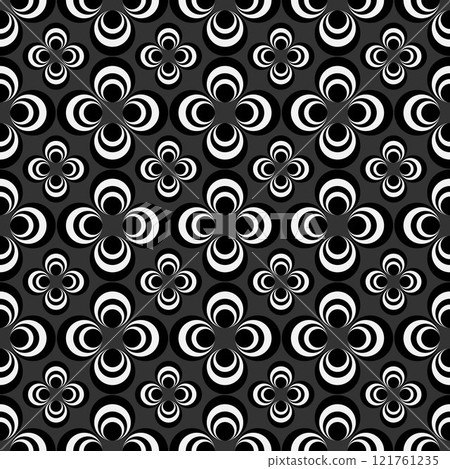 Abstract geometric seamless pattern, black and white style pattern with circle. 121761235