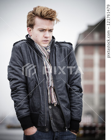 fashion model guy outdoors 121761479