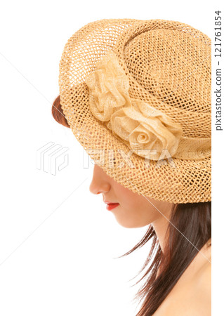 summer girl in hat retro styling summer girl in hat retro styling 121761854
