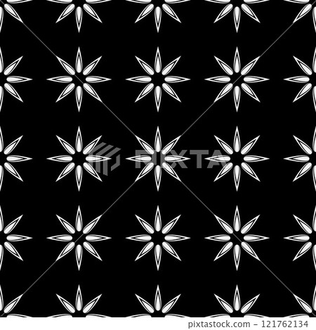 Black and white abstract floral seamless pattern. Black and white abstract floral seamless pattern. 121762134