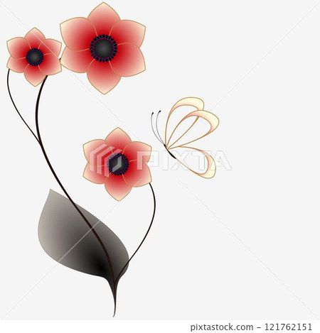 Floral abstract background with butterfly. Floral abstract background with butterfly. 121762151