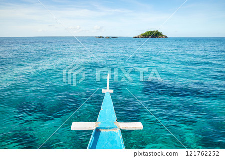 The bow of a bangka boat, travel concept, Philippines. 121762252