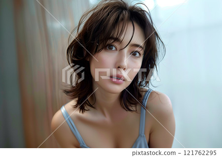 The expression of a sexy, mature woman exuding kindness and sophistication 121762295