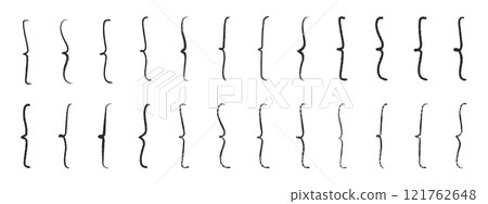 Set of square brackets , black quotes hand drawn with chalk , or pencil. Vintage braces. Typographic symbol , a calligraphic frame for quotations. Vector illustration 121762648