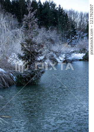 Frozen pond Frozen pond 121762807
