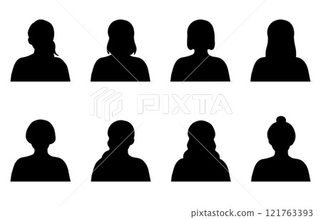 女性剪影圖示插圖集 121763393