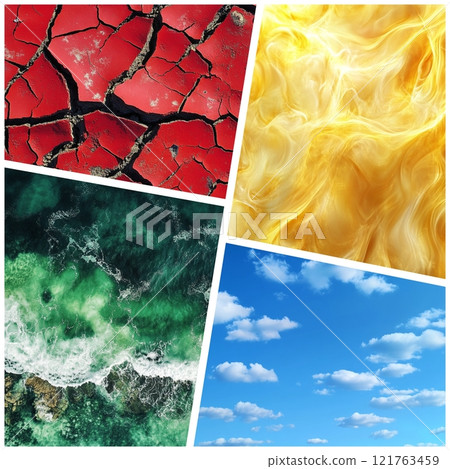 Collage of images of the 4 elements of nature Collage of images of the 4 elements of nature 121763459